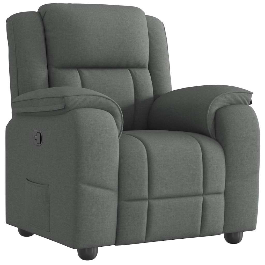 vidaXL Recliner Chair Dark Gray Fabric