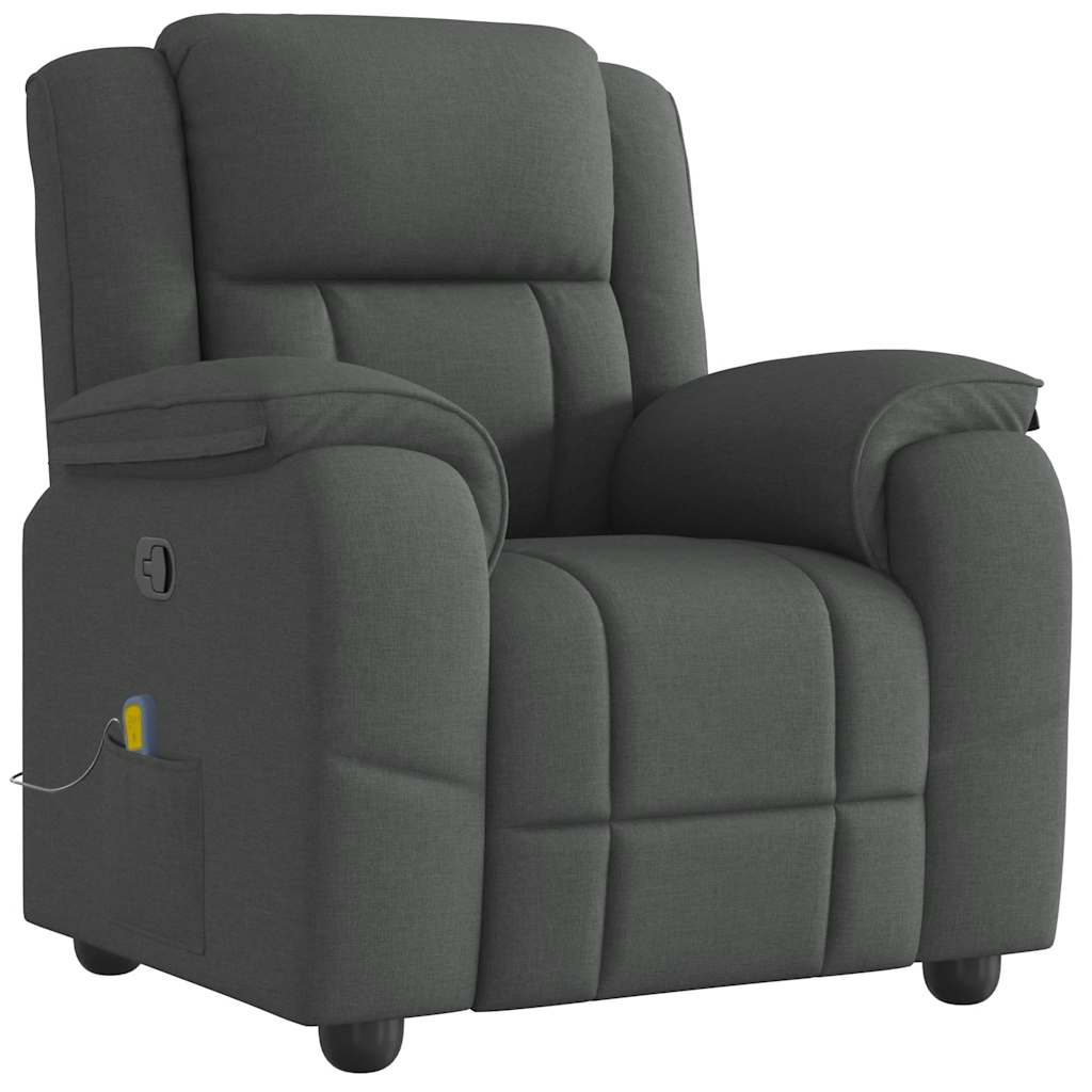 Massage Recliner Chair Dark gray Polyester Single
