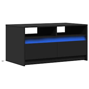Konferenční stolek s LED světly černý kompozitní dřevo - obrázek 3