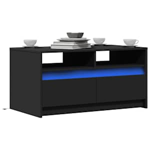 Konferenční stolek s LED světly černý kompozitní dřevo - obrázek 1