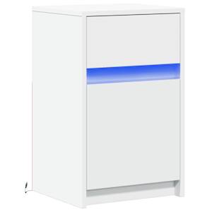 Noční stolek s LED osvětlením bílý kompozitní dřevo - obrázek 3