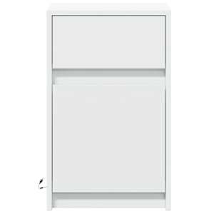 Noční stolky s LED osvětlením 2 ks bílé kompozitní dřevo - obrázek 6