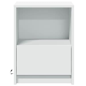 Noční stolky s LED osvětlením 2 ks bílé kompozitní dřevo - obrázek 6