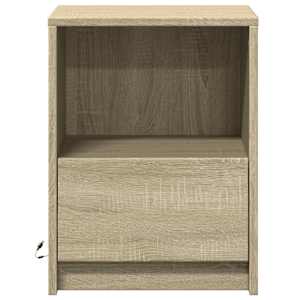 Noční stolky s LED osvětlením 2 ks dub sonoma kompozitní dřevo - obrázek 6