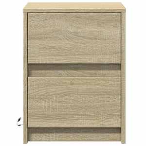 Noční stolky s LED osvětlením 2 ks dub sonoma kompozitní dřevo - obrázek 6
