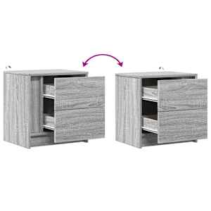Noční stolky s LED osvětlením 2 ks šedé sonoma kompozitní dřevo - obrázek 13