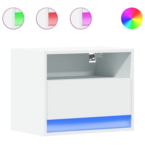 Nástěnné noční stolky s LED osvětlením 2 ks bílé - obrázek 2