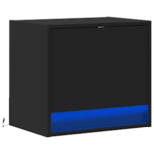Nástěnný noční stolek s LED osvětlením černý - obrázek 3