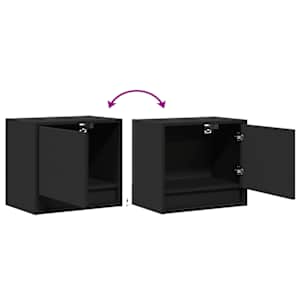 Nástěnný noční stolek s LED osvětlením černý - obrázek 10