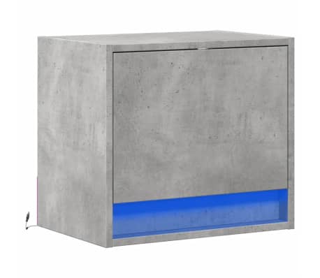 vidaXL seinale kinnitatav &ouml;&ouml;kapp LED-tuledega, betoonhall