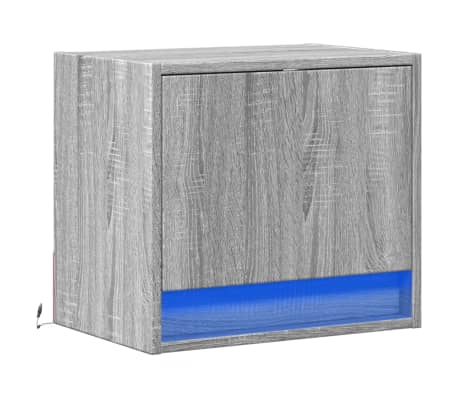 vidaXL Zidni noćni ormarić s LED svjetlima boja sivog hrasta sonome