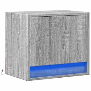 vidaXL Zidni noćni ormarić s LED svjetlima boja sivog hrasta sonome