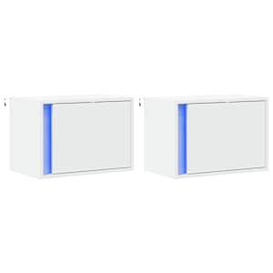 Nástěnné noční stolky s LED osvětlením 2 ks bílé - obrázek 3