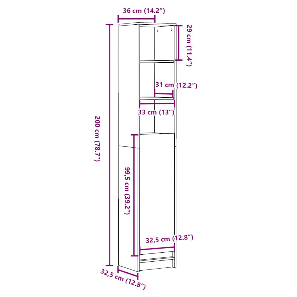 Příborník s LED bílý 36 x 32,5 x 200 cm kompozitní dřevo - obrázek 14