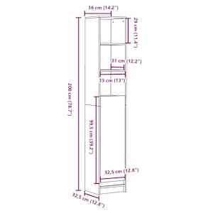 Příborník s LED bílý 36 x 32,5 x 200 cm kompozitní dřevo - obrázek 14