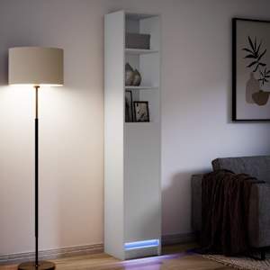 Příborník s LED bílý 36 x 32,5 x 200 cm kompozitní dřevo - obrázek 5