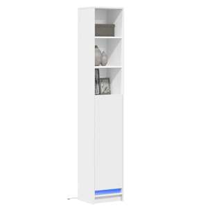 Komoda z LED bela 36x32,5x200 cm inženirski les