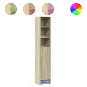 Příborník s LED dub sonoma 36 x 32,5 x 200 cm kompozitní dřevo - obrázek 2