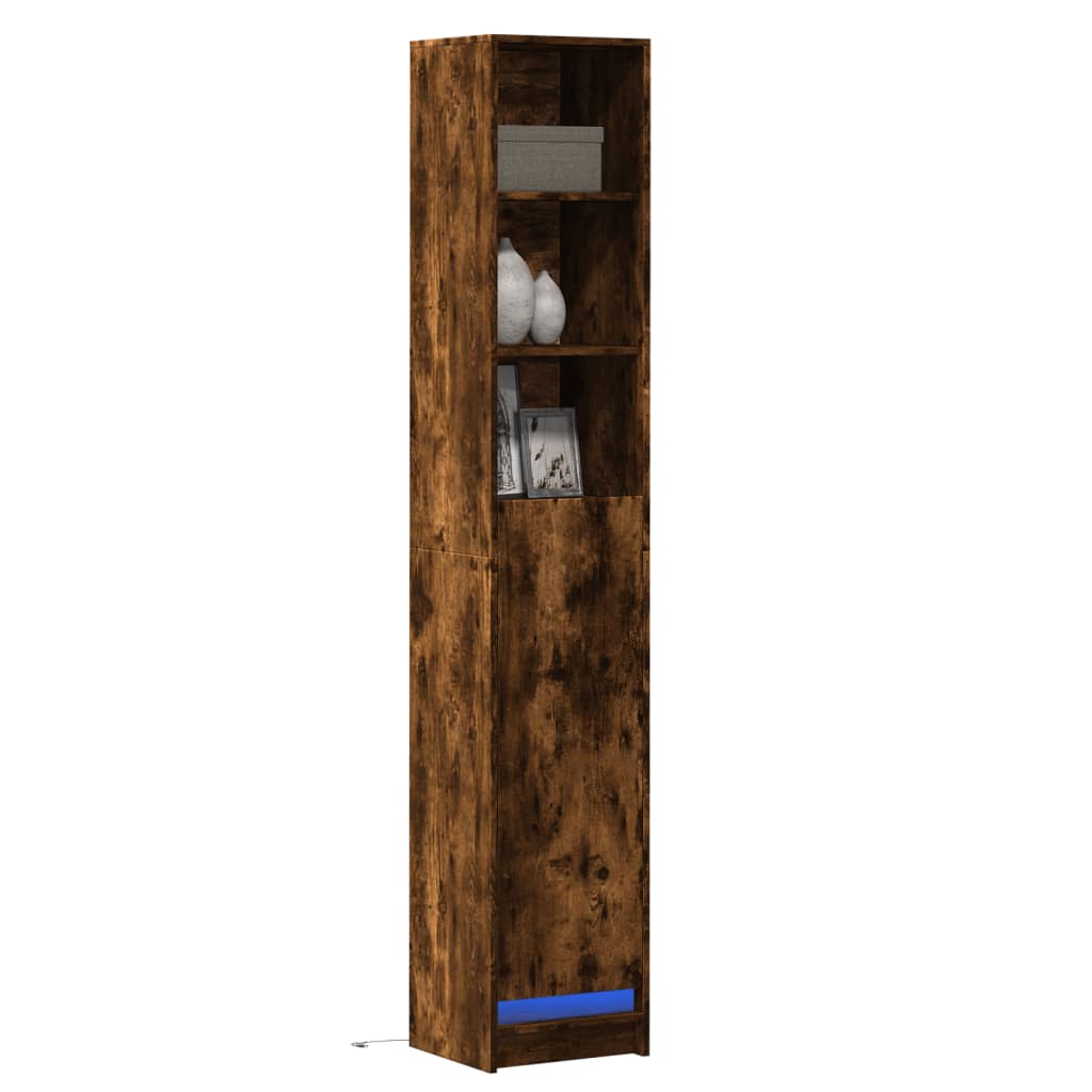 LED-Sideboard Räuchereiche 36×32,5×200 cm Holzwerkstoff