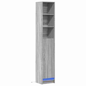 Příborník s LED šedý sonoma 36 x 32,5 x 200 cm kompozitní dřevo - obrázek 3