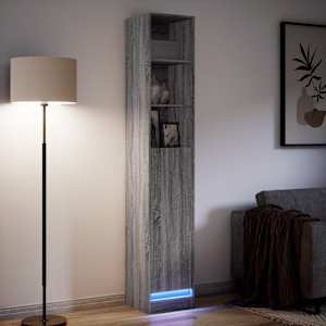 Příborník s LED šedý sonoma 36 x 32,5 x 200 cm kompozitní dřevo - obrázek 5