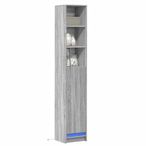 Příborník s LED šedý sonoma 36 x 32,5 x 200 cm kompozitní dřevo - obrázek 1