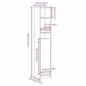 Příborník s LED hnědý dub 36 x 32,5 x 200 cm kompozitní dřevo - obrázek 14