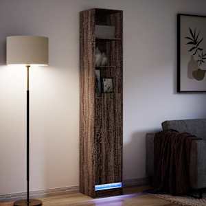 Příborník s LED hnědý dub 36 x 32,5 x 200 cm kompozitní dřevo - obrázek 5