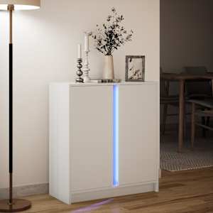 Příborník s LED bílý 77 x 34 x 85 cm kompozitní dřevo - obrázek 5