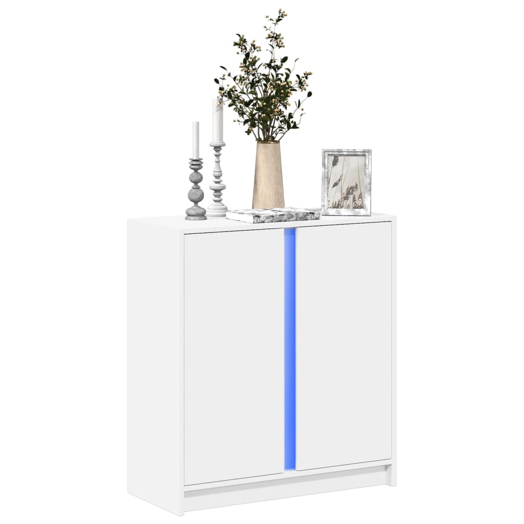 vidaXL LED-Sideboard Weiß 77x34x85 cm Holzwerkstoff