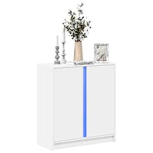 Příborník s LED bílý 77 x 34 x 85 cm kompozitní dřevo