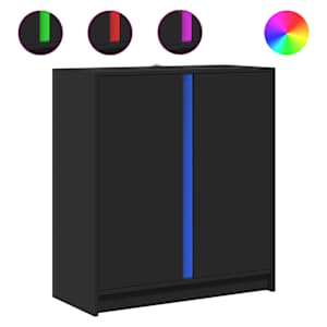 Příborník s LED černý 77 x 34 x 85 cm kompozitní dřevo - obrázek 2