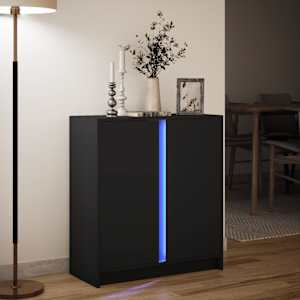 Příborník s LED černý 77 x 34 x 85 cm kompozitní dřevo - obrázek 5
