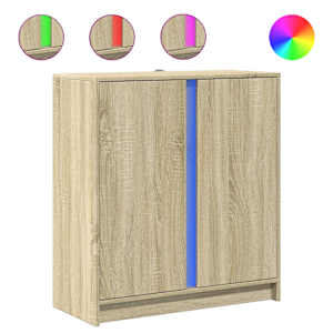 Příborník s LED dub sonoma 77 x 34 x 85 cm kompozitní dřevo - obrázek 2