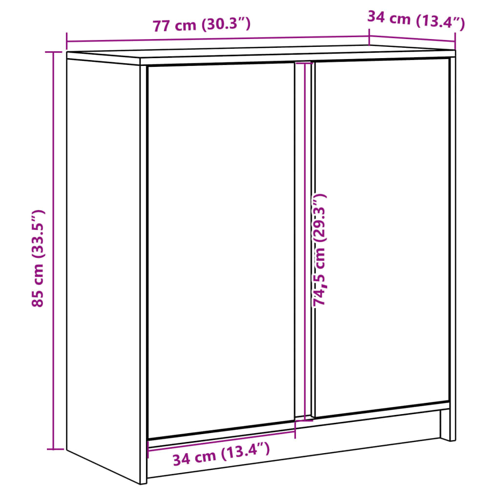 Příborník s LED dub sonoma 77 x 34 x 85 cm kompozitní dřevo - obrázek 14