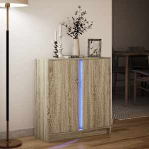Příborník s LED dub sonoma 77 x 34 x 85 cm kompozitní dřevo - obrázek 5