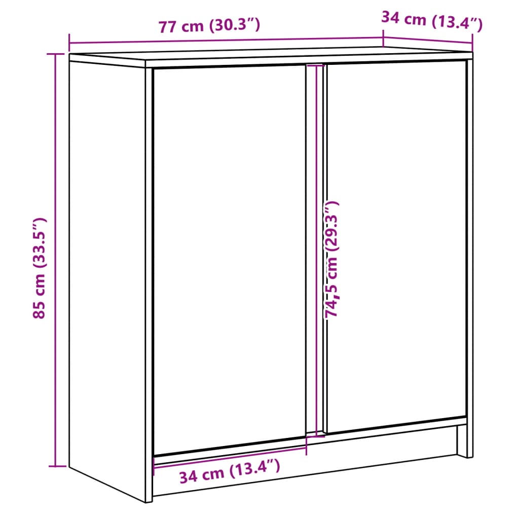 Příborník s LED šedý sonoma 77 x 34 x 85 cm kompozitní dřevo - obrázek 14