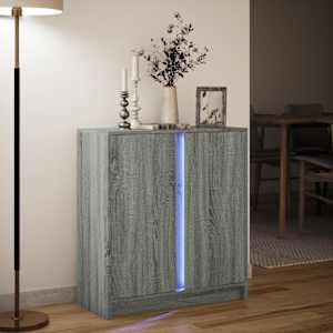 Příborník s LED šedý sonoma 77 x 34 x 85 cm kompozitní dřevo - obrázek 5