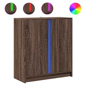 Příborník s LED hnědý dub 77 x 34 x 85 cm kompozitní dřevo - obrázek 2