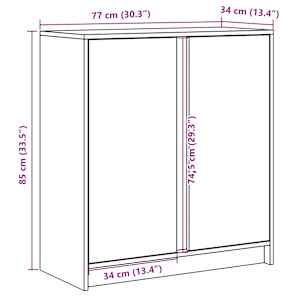 Příborník s LED hnědý dub 77 x 34 x 85 cm kompozitní dřevo - obrázek 14