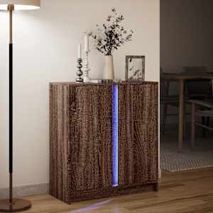 Příborník s LED hnědý dub 77 x 34 x 85 cm kompozitní dřevo - obrázek 5