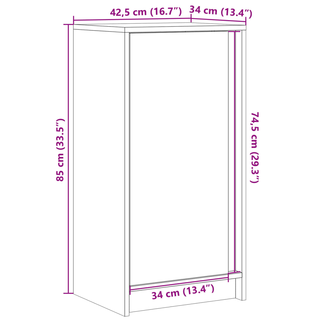 Příborník s LED bílý 42,5 x 34 x 85 cm kompozitní dřevo - obrázek 15