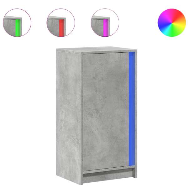 vidaXL puhvetkapp LED-tulega, betoonhall, 42,5x34x85 cm, tehispuit