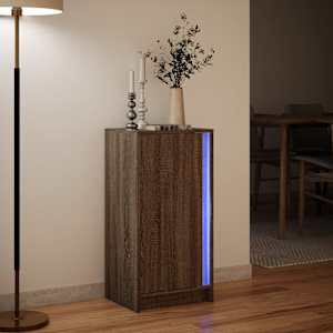 Příborník s LED hnědý dub 42,5 x 34 x 85 cm kompozitní dřevo - obrázek 5