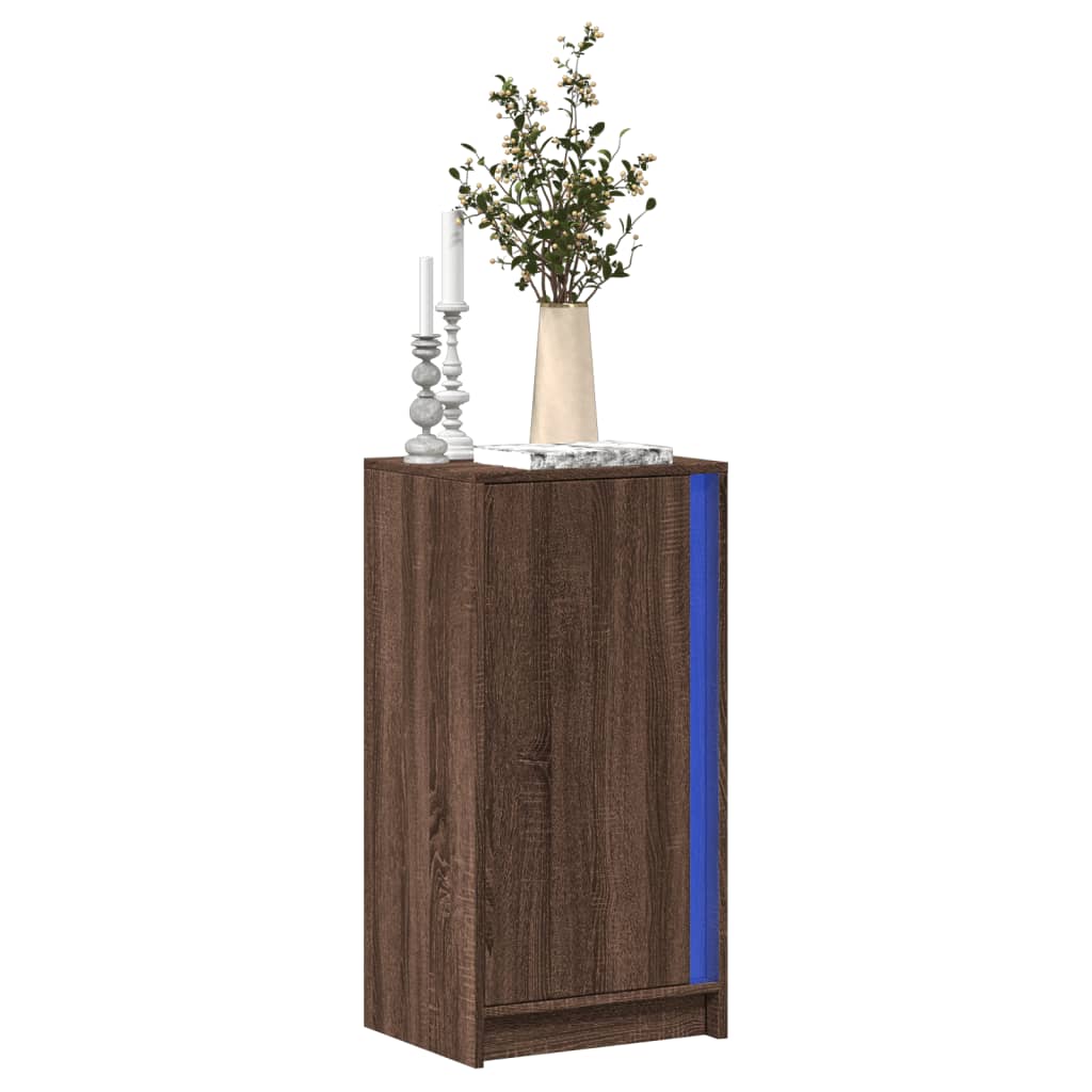 LED-Sideboard Braun Eichen-Optik 42,5x34x85 cm Holzwerkstoff