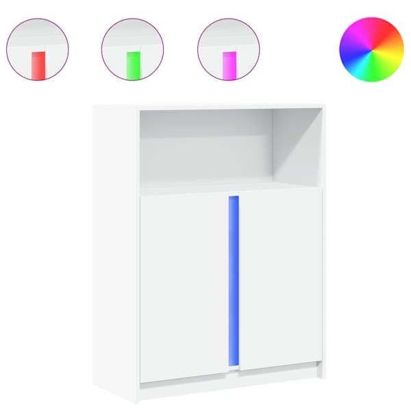 vidaXL puhvetkapp LED-tulega, valge, 77 x 34 x 100 cm, tehispuit
