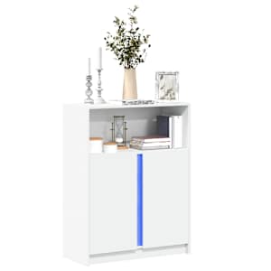 Příborník LED bílý 77 x 34 x 100 cm kompozitní dřevo - obrázek 1
