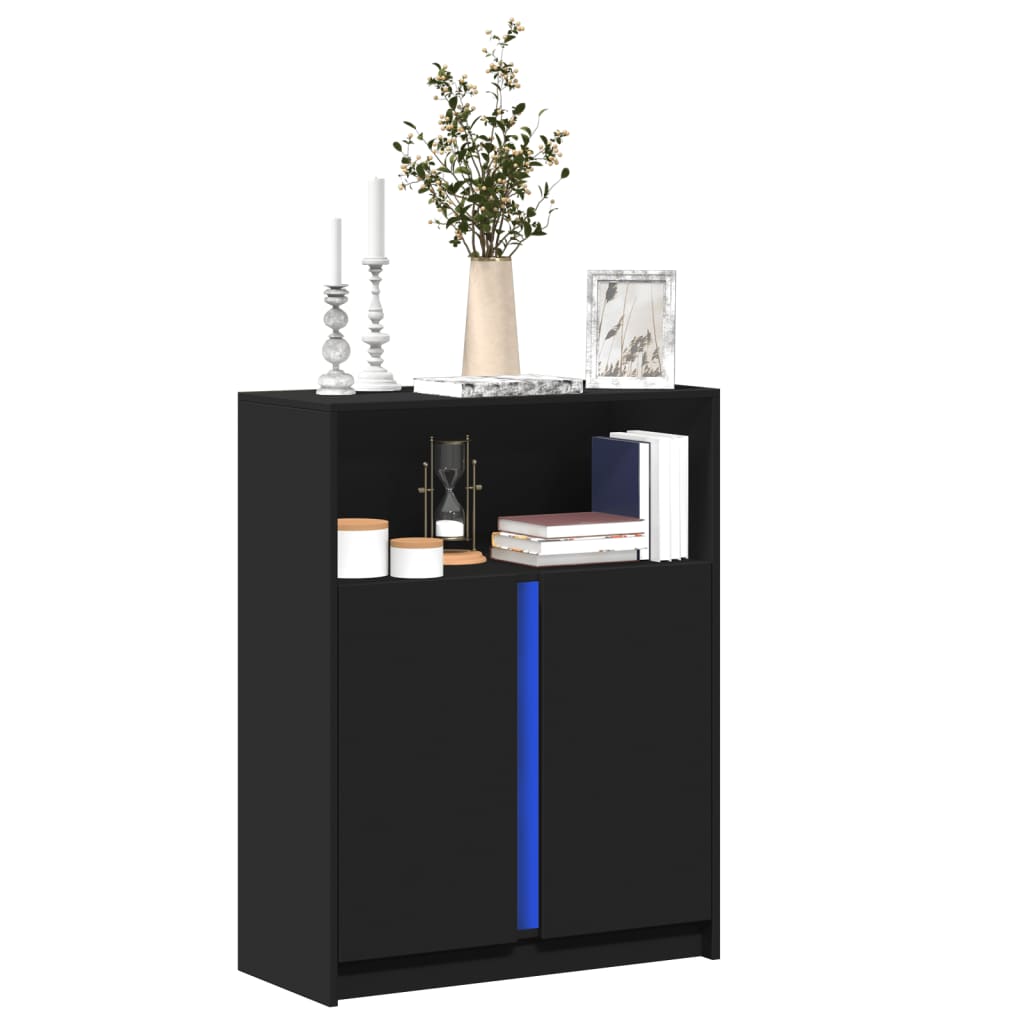 LED-Sideboard Schwarz 77x34x100 cm Holzwerkstoff