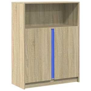 Příborník LED dub sonoma 77 x 34 x 100 cm kompozitní dřevo - obrázek 3