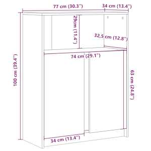 Příborník LED dub sonoma 77 x 34 x 100 cm kompozitní dřevo - obrázek 14